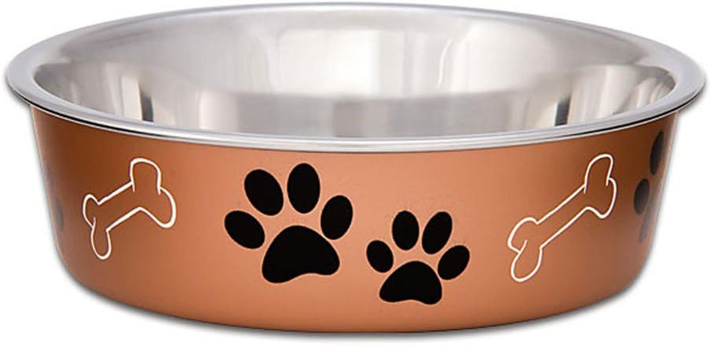 Loving Pets - Bella Bowls - Dog Food Water Bowl No Tip Stainless Steel Pet Bowl No Skid Spill Proof (Medium, Copper)