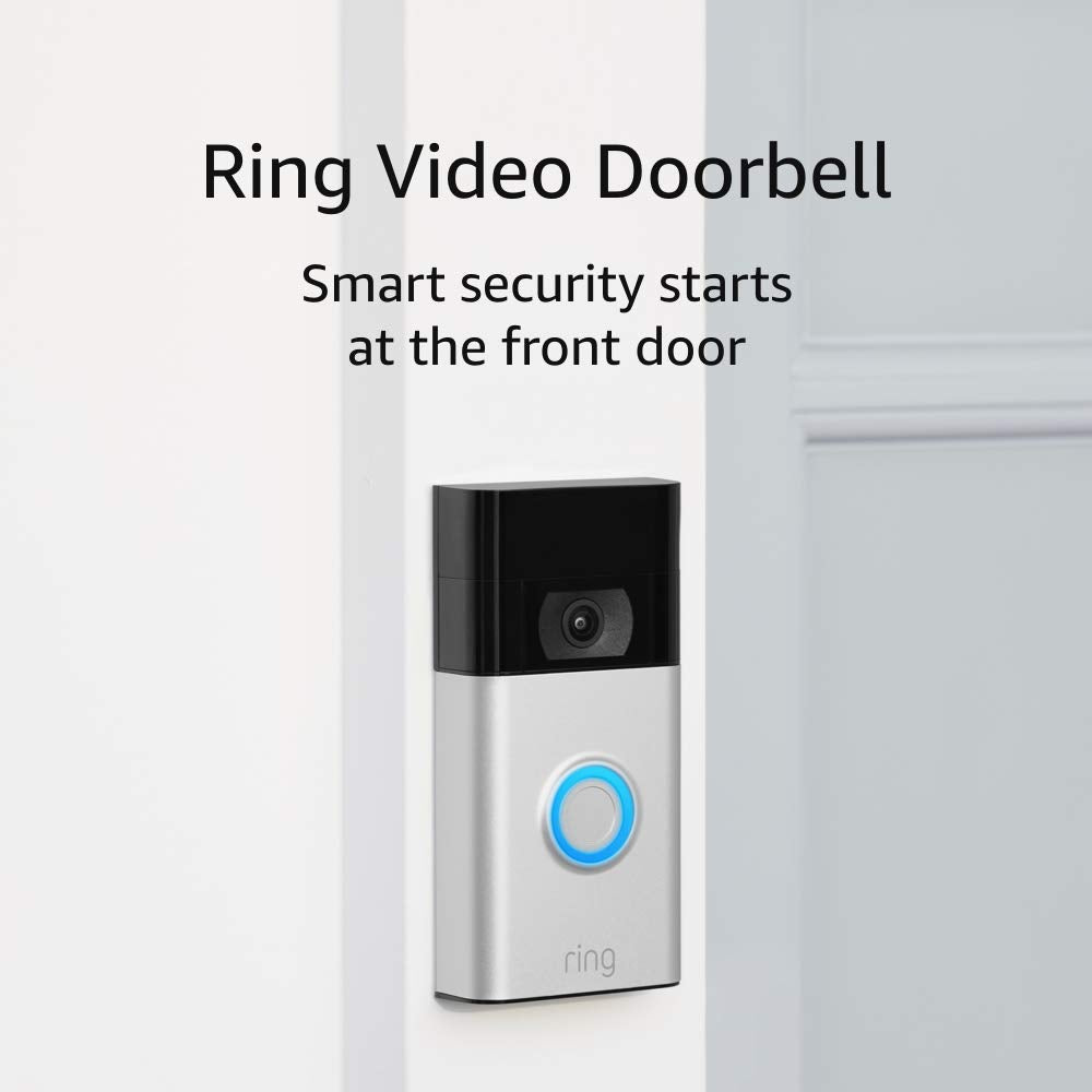 Ring Video Doorbell - 1080p HD video, improved motion detection, easy installation (2020 release) – Satin Nickel