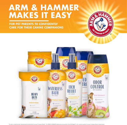 Arm & Hammer for Pets Heavy Duty Multipurpose Pet Bath Wipes | Dog Wipes Remove Odor & Refreshes Skin | Mango Scent, Dog Grooming Wipes for Pets (Pack of 12,1200 Count Total)