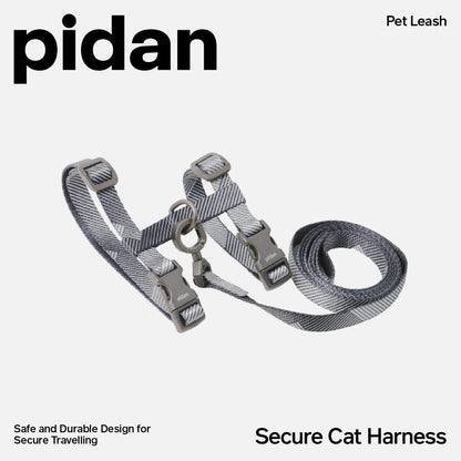Pidan Cat Harness & Leash Set, Cats Escape Proof Adjustable Kitten Harness for Large Small Cats, Lightweight Soft Walking Travel Petsafe Harness Grey,Neck Girth 7.8'' 12.2'', Chest Girth 10.2'' 16.9''