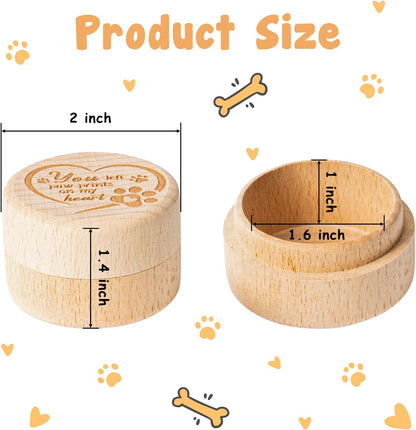 Pet Hair Keepsake Box Wooden Pet Fur Memorial Urn with Rainbow Pet Paw Engraving Dog Cat Hair Ashes Container Pet Supplies Memorial Box Pet Loss Sympathy Gifts for Pet Loves Friends