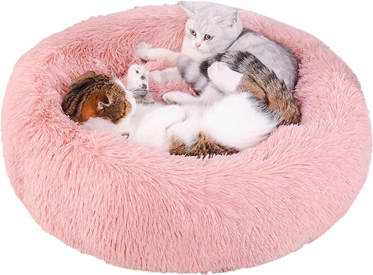 Cat Beds for Indoor Cats,24 Inch Dog Bed for Small Melium Large Dogs, Washable-Round Pet Bed for Puppy and Kitten with Slip-Resistant Bottom