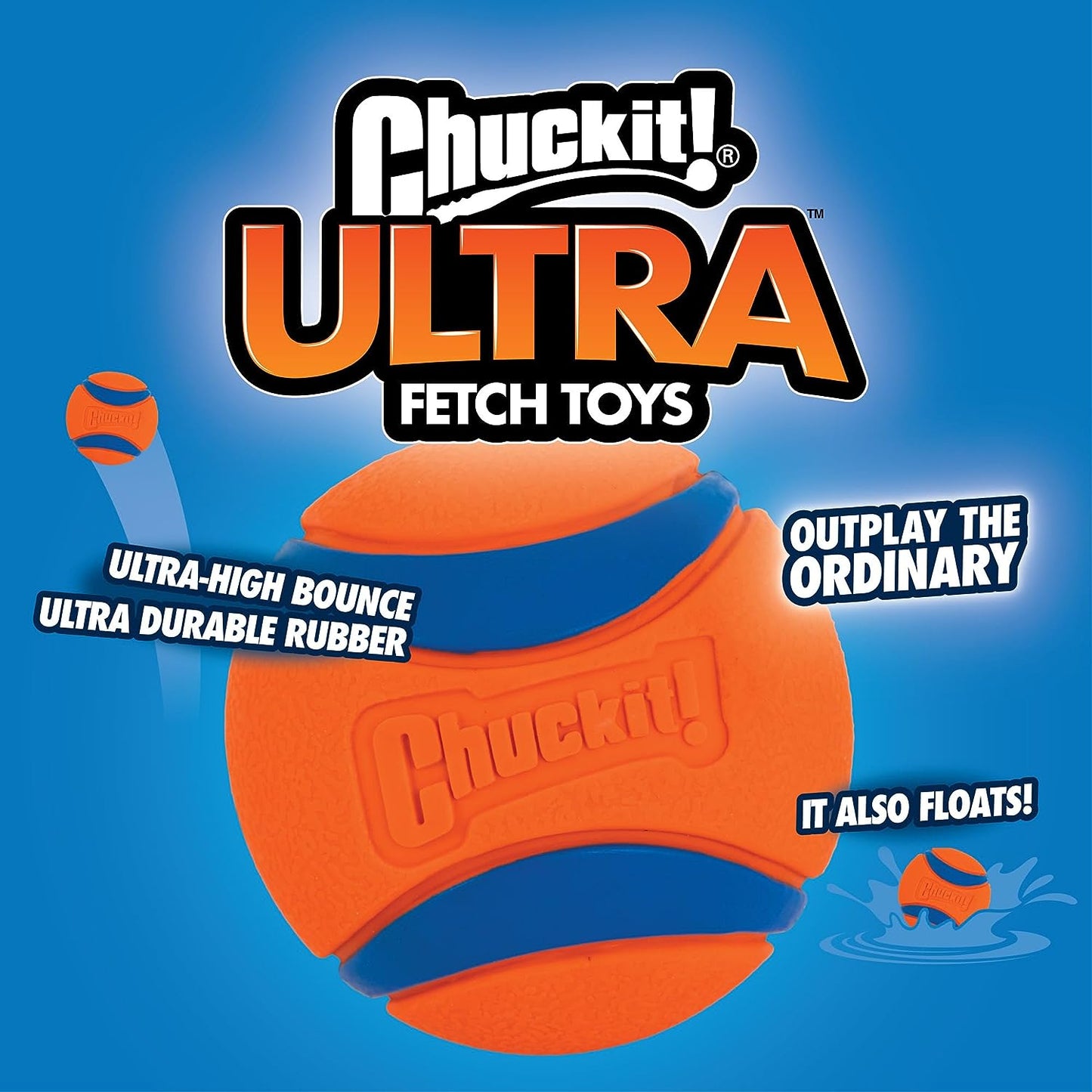 Chuckit Ultra Ball Dog Toy, Small (2 Inch Diameter), Pack of 2, for Breeds 0-20 Lbs