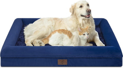 Dog Beds for Extra Large Dogs, Rich Blue Orthopedic Dog Bed, Washable Dog Bed with [Removable Bolster], Waterproof Dog Bed with Nonskid Bottom, Pet Bed, XL Dog Bed