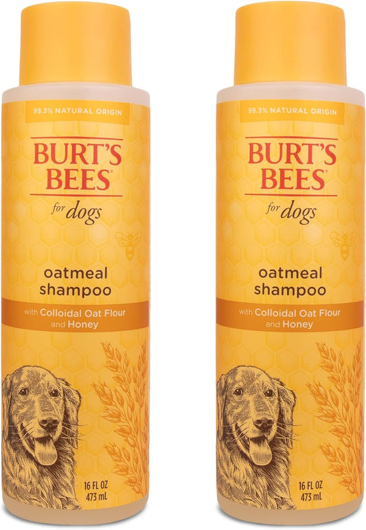 Burt'S Bees for Pets Natural Oatmeal Dog Shampoo | with Colloidal Oat Flour & Honey | Cruelty Free, Sulfate & Paraben Free, Ph Balanced for Dogs - Made in USA, 16 Oz - Pack of 2,RED