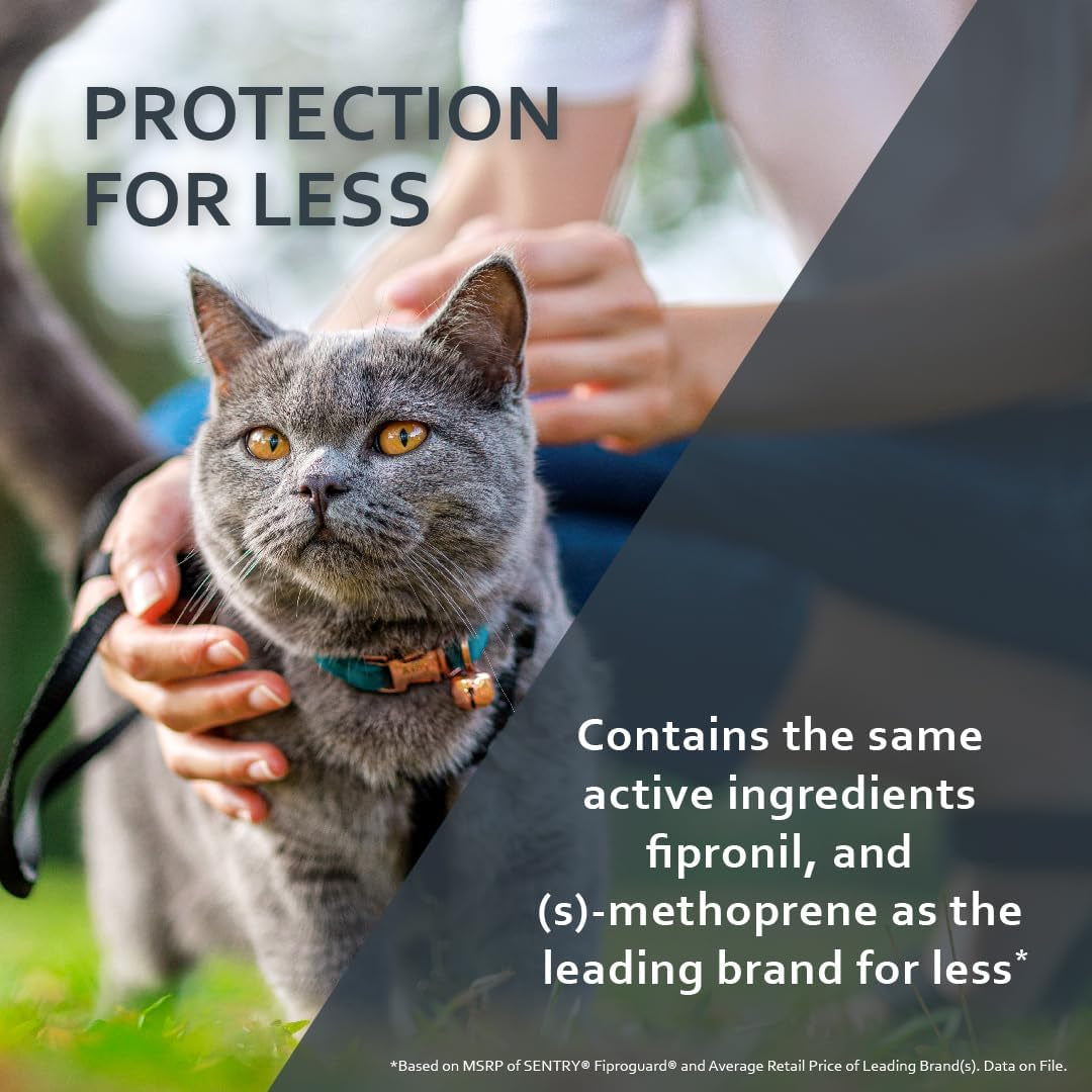 SENTRY Fiproguard for Cats, Flea and Tick Prevention for Cats (1.5 Pounds and Over), Includes 6 Month Supply of Topical Flea Treatments