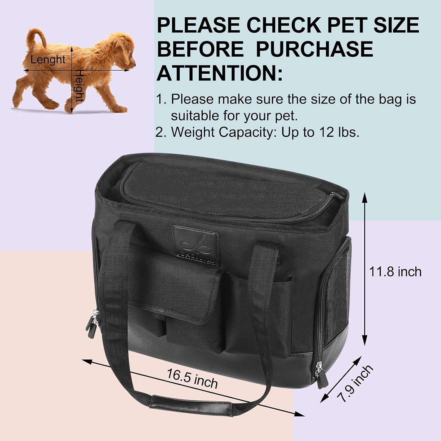 Cat Carrier, Dog Carrier, Pet Carrier, Foldable Waterproof Premium PU Leather Oxford Cloth Dog Purse, Portable Bag Carrier for Small to Medium Cat and Small Dog-Green