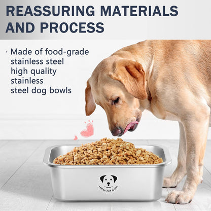 Stainless Steel Dog Bowls for Large Dogs, High Capacity Metal Dog Food Bowls, Dog Food and Water Bowls for Large, X-Large, and Big Dogs 1.25 Gallons