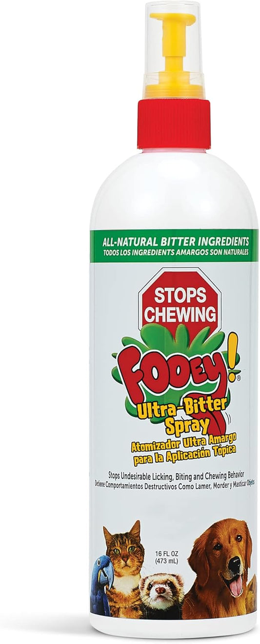 Ultra-Bitter Training Aid Spray – Chewing, Biting, Licking Deterrent for Dogs, Cats, Horses, Rabbits, Ferrets, Birds - Safe for Pet’S Skin – Can Also Protect Garden from Deer and Pests (16 Oz.)