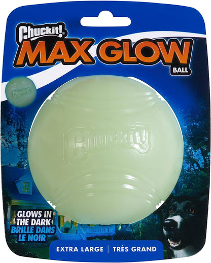 Chuckit Max Glow Ball Dog Toy, Extra Large (3.5 Inch Diameter) for Dogs 100+ Lbs, Pack of 1