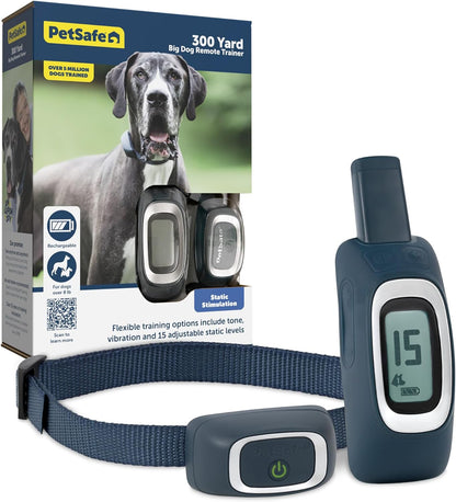 Petsafe 600 Yard Remote Training Collar Choose from Tone, Vibration, or 15 Levels of Static Stimulation Medium Range Option for Training off Leash Dogs Waterproof and Durable Rechargeable