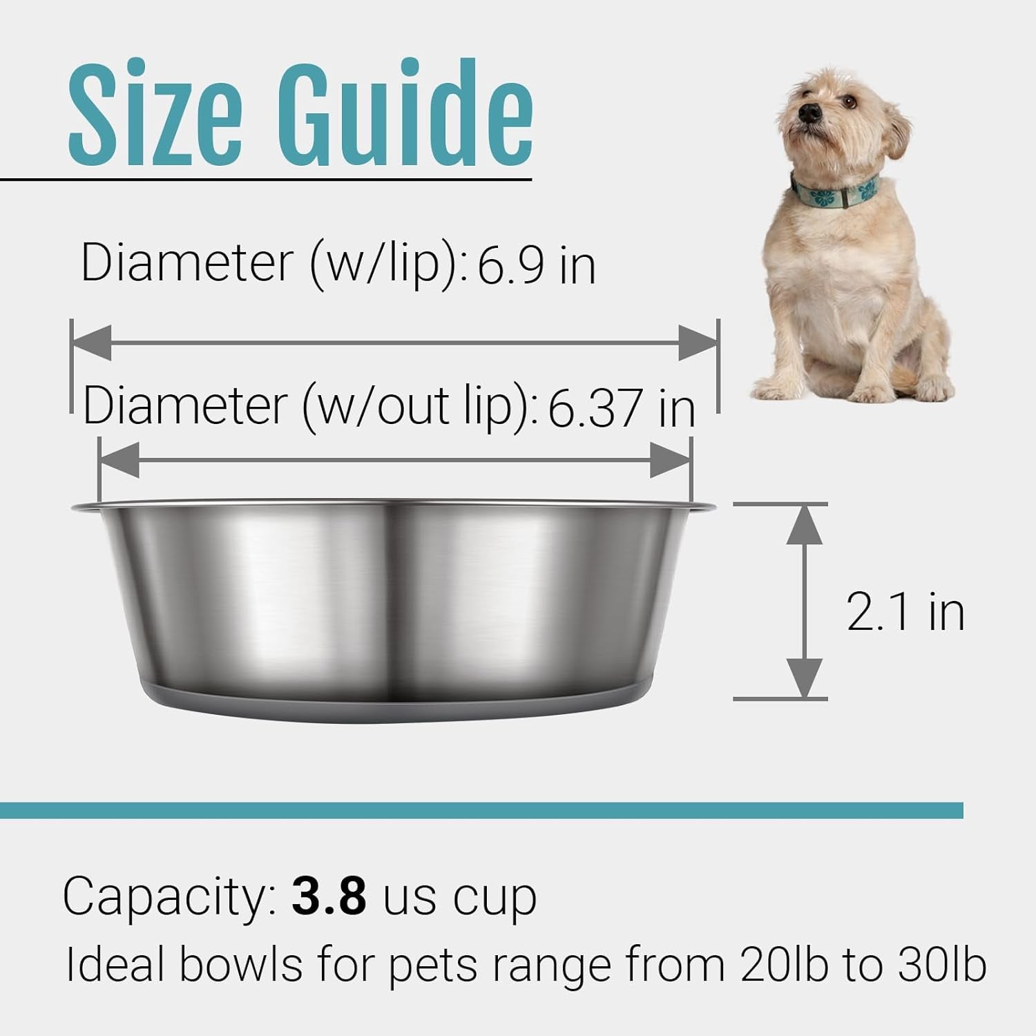 PEGGY11 Stainless Steel Metal Cat Bowls, Nonslip Rubber Bottom, Dishwasher Safe, Easy to Clean - 2 Pack, Each Holds 2 US Cup