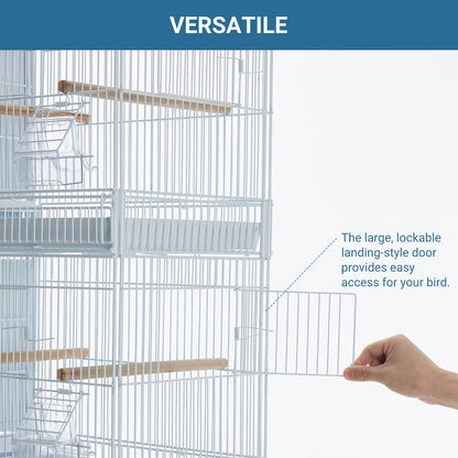 Garvee Lot-4 Breeding Bird Cage, Parrot Cage, Stackable Center Divided Breeder, Seperate Removable Tray, Removable Divider, Lockable Caster, for Birds and Finch