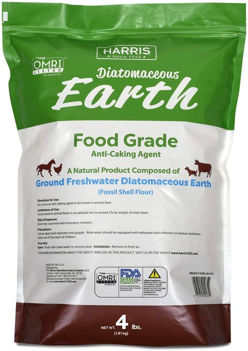 HARRIS Diatomaceous Earth Food Grade, 4Lb with Powder Duster Included in the Bag & Feeke Mouse Traps, Mice Traps for House, 6 Pack, (M01-6Pack)