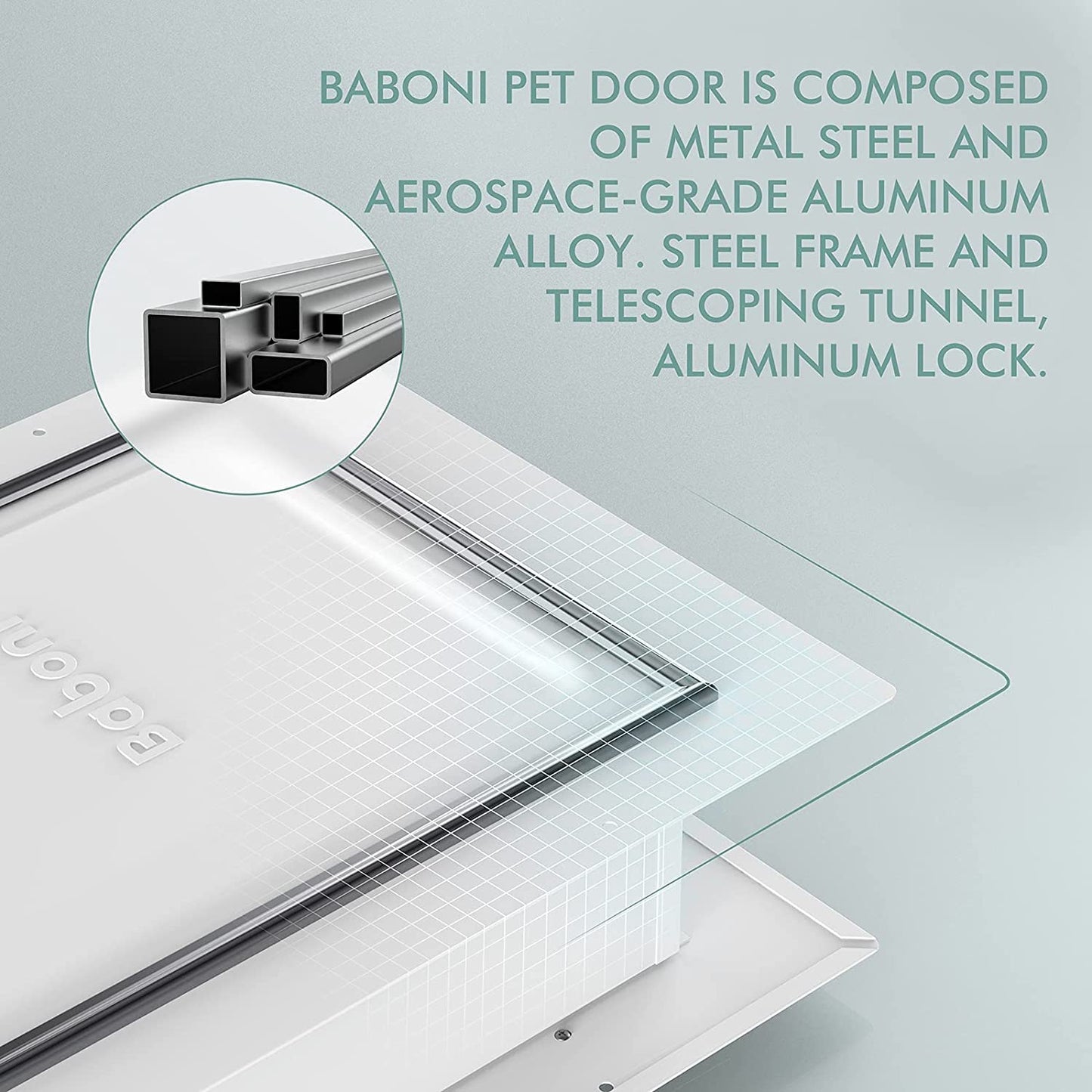 Baboni Pet Door for Wall,3-Flap,Steel Frame and Telescoping Tunnel, Aluminum Lock, Double Flap Dog Door and Cat Door, Strong and Durable (Pets Up to 220 Lb) -X-Large