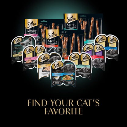 Sheba Premium Puree Cat Treats Lickable Roasted Chicken Flavor, Smoked Salmon Flavor, and Seared Tuna Flavor, 0.49 oz. Tubes, 24 Count