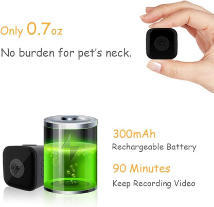 Cat Camera Collar, No Wifi Needed No App,Cat Collar Camera with Video Record, Body Camera for Cat/Dog Recording,Camera for Cat Collar,Pet Collar Camera Outdoor, Dog/Cat Birthday Gift