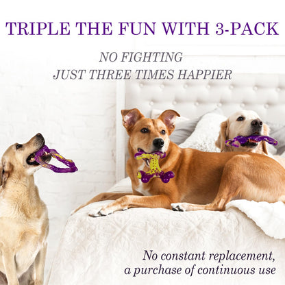 Frienhund Tough Dog Toys for Aggressive Chewers 3 Pack, Indestructible Dog Toy for Large Dogs, Dog Chew Toys to Keep Them Busy, Dog Bones for 15-60lbs Medium/Large Breeds, Interactive Dog Toys