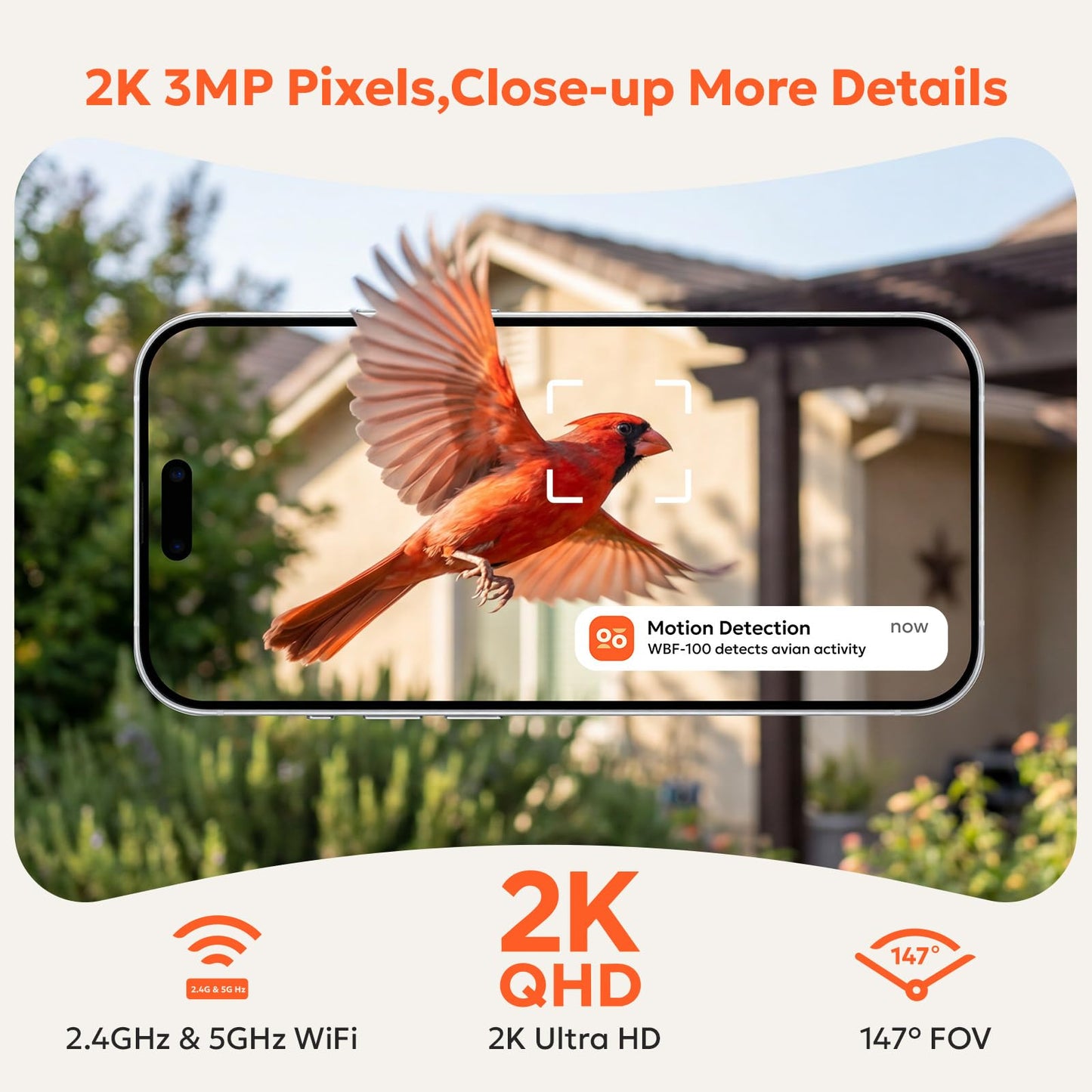 owltron Window Bird Feeder with Camera, 2K 3MP Window Bird Friends Feeder with AI Identify 10000+ Birds 2.4/5GHz WiFi 24/7 Live View Recording 147°Ultra Angle for Elderly Parents, Kids, Birding Lovers