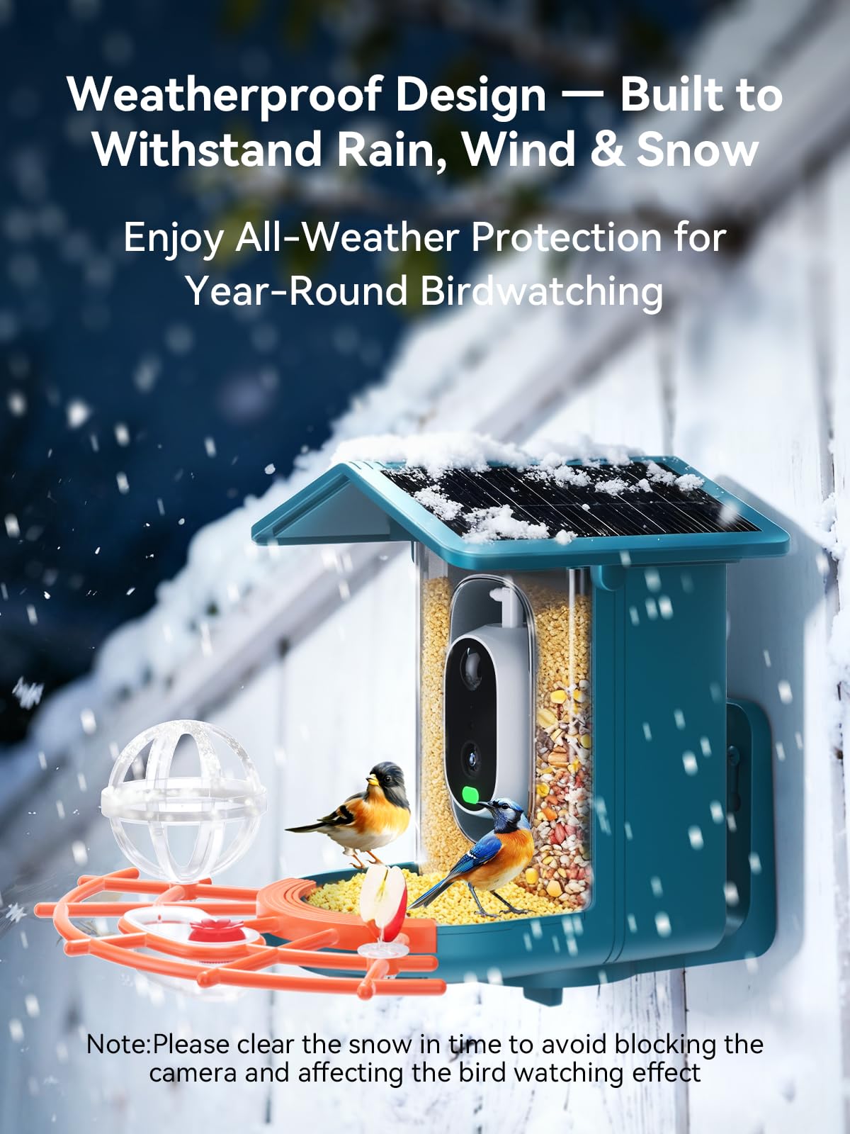 Smart Bird Feeder with Camera Solar Powered - 2.5K 4MP Birds Feeder Camera for Outdoors Garden with AI Identify, Squirrel Proof, Rechargeable Battery WiFi Video Bird Feeder Cam, Gift for Birds Lover