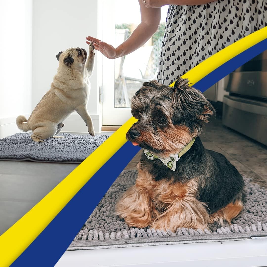 Muddy Mat® | Super Absorbent Door Mat Indoor, Microfiber Quick Dry Chenille Entryway Rug, Non-Slip Front Door Mat, Indoor Mats for Entryway, Machine Washable Pet Rug, Grey 36"x60"
