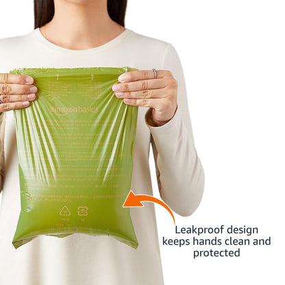 Amazon Basics Premium Leak Proof Dog Poop Bags with Dispenser and Leash Clip, Unscented, 13" x 9", 540 Count (36 Rolls of 15)