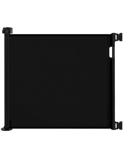 Veraste Retractable Baby Gate for Doorways and Stairs, Mesh Safety Gate for Pet, Indoor & Outdoor Use, One-Hand Operation, Easy Installation, 33.6" Tall, Expands to 55" Wide（Black,33.6"x55"