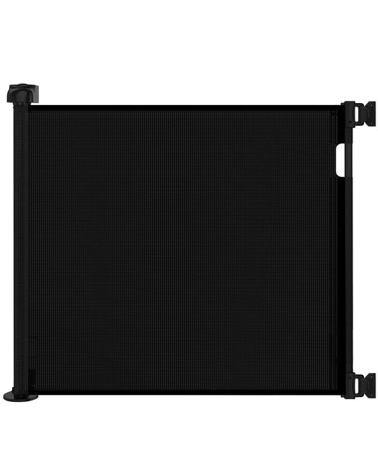 Veraste Retractable Baby Gate for Doorways and Stairs, Mesh Safety Gate for Pet, Indoor & Outdoor Use, One-Hand Operation, Easy Installation, 33.6" Tall, Expands to 55" Wide（Black,33.6"x55"