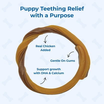 N-Bone Puppy Teething Rings, Grain-Free Chicken Flavor, 6 ct