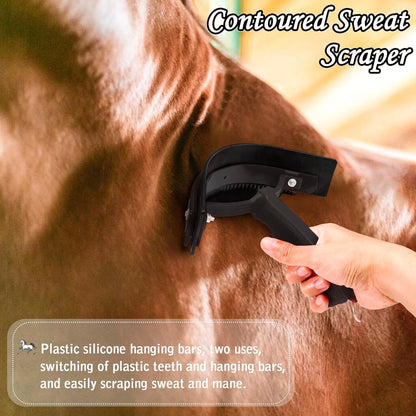 Horse Grooming Kit, Horse Brush Set, 10Pcs Horse Cleaning Kit with Brush, Sweat Scraper, Curry Comb, Hoof Pick, Tote Bag