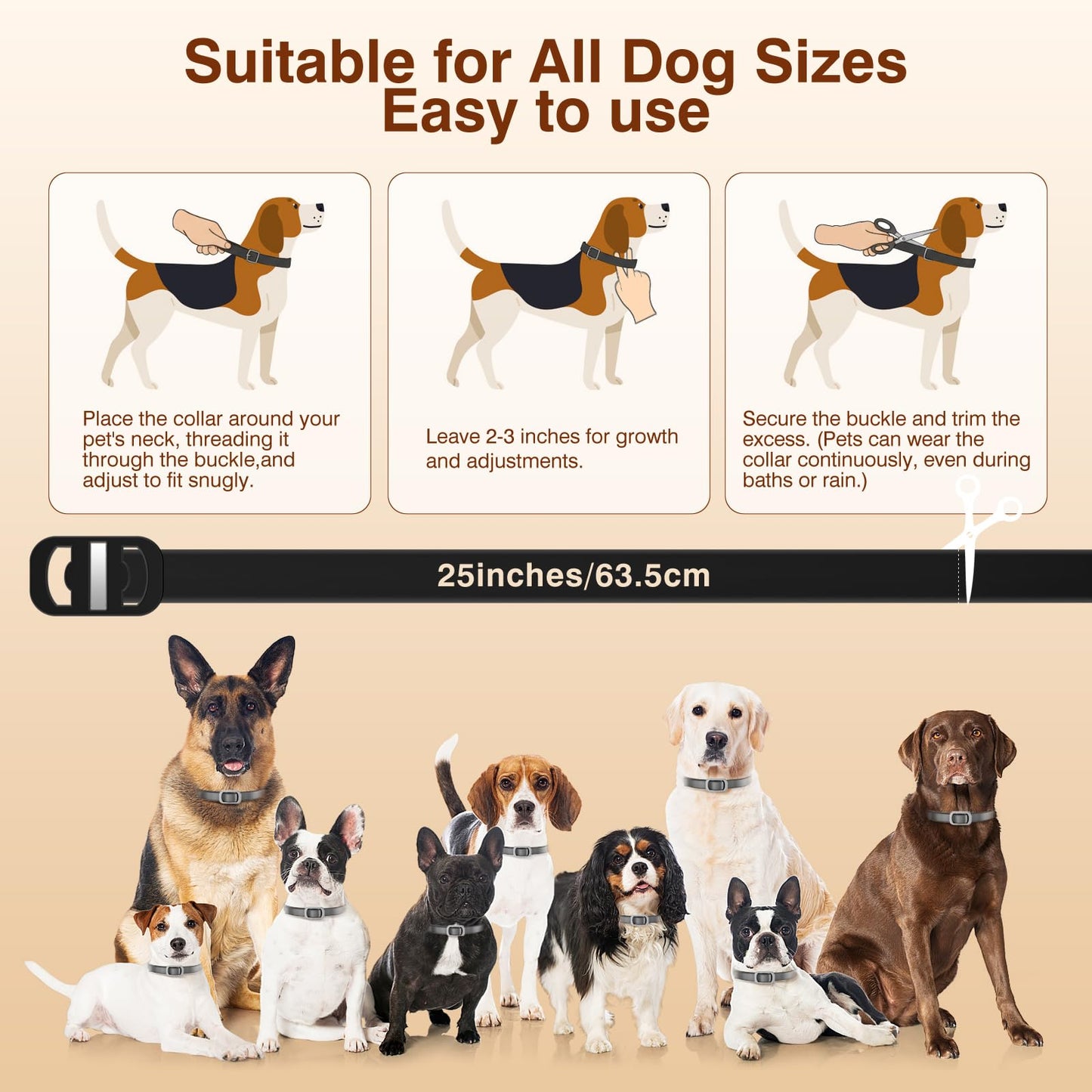 Flea Collar for Dogs, 4 Pack Flea and Tick, Dog Flea Collar with Natural Essential Oils, Adjustable Size for All Ages of Dogs(Black)