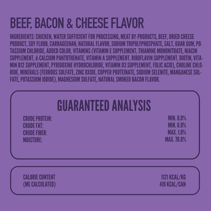 A Strong Heart Wet Dog Food, Beef, Bacon & Cheese Flavor - 13.2 oz Cans (Pack of 12), Made in The USA with Real Beef