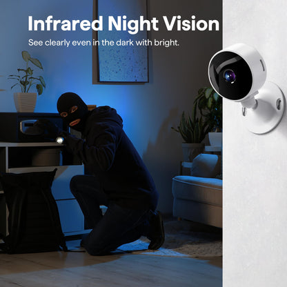 Elelink 2K Wireless Cameras for Home Security Camera, Pet Camera Indoor with Phone App, Night Vision, Motion Alert, 24/7 SD&Cloud Record, Two-Way Audio, Security Camera Indoor Works with Alexa&Google
