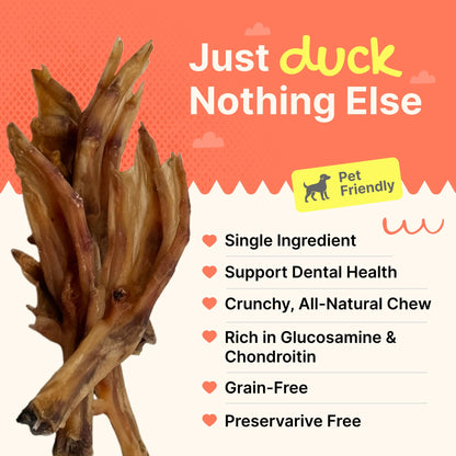 Gaines Pet Duck Feet for Dogs – 20 Count, Natural Chews with Glucosamine, Chondroitin & Collagen – Single Ingredient Dog Treats, Grain-Free, USA Made, Joint & Dental Health Support