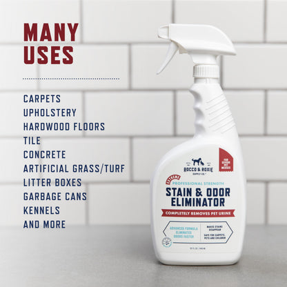 Rocco & Roxie Extreme Stain & Odor Eliminator for Strong Odor, Pet Urine Enzyme Cleaner Destroyer, Stain Remover, Dog Poop and Cat Pee, Enzymatic Carpet Cleaner Spray for Home, Puppy Potty Training