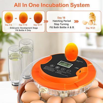 Onsju 18 Egg Incubators for Hatching Eggs, Automatic Egg Turning and Humidity Control Incubator for Hatch Chicken Duck Quail Pigeon Pheasant Partridge Home Classroom Lab-