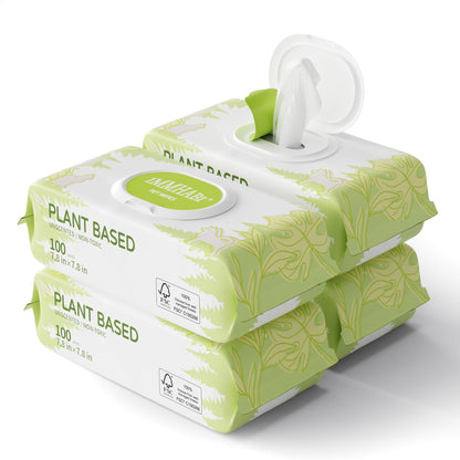 IMMHABI 400 Unscented Pet Wipes for Paws and Butt Plant Based Hypoallergenic Pets Cleansing & Deodorizing Anal Gland Hygienic Puppy Wipes for Dogs