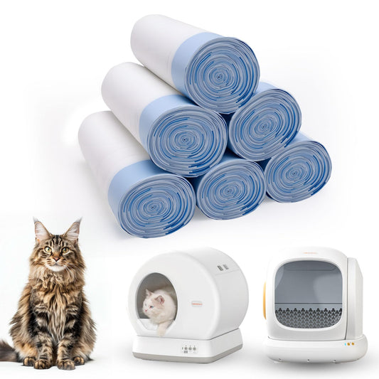 120 Count Self-Cleaning Cat Litter Box Liners Bag, Compatible with MeoWant-SCO1 and MeoWant-SCO2, Thick Heavy Duty Drawstring Replacement Cat Litter Box Liners-18"x 12.6"