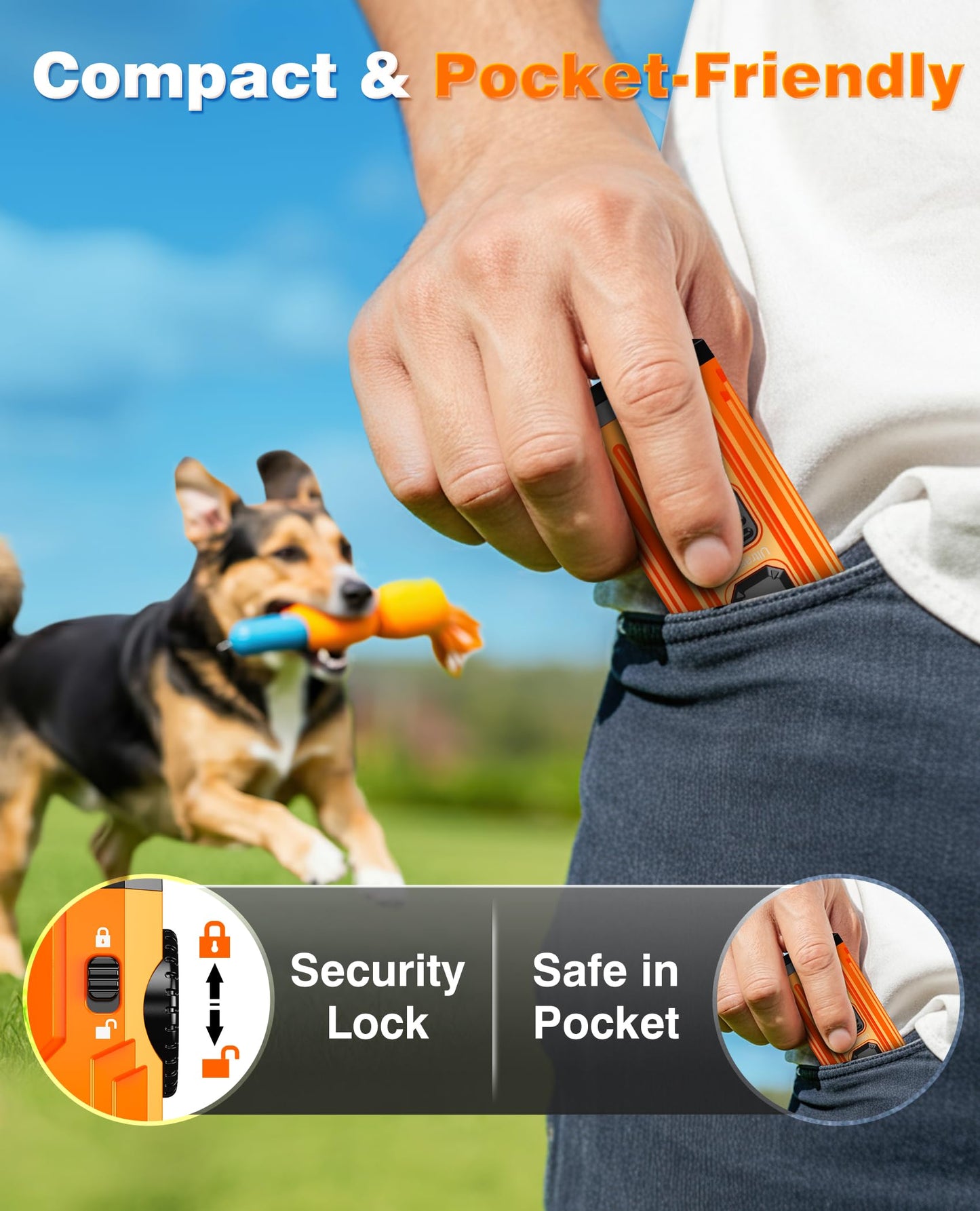 Anti Barking Device for Dogs with Smart Display, 3X Sonic Emitters Dog Bark Deterrent Devices, Dual-Frequency Effective and Humane Bark Control 50ft Ultrasonic Bad Behevior Correct Dog Training Device