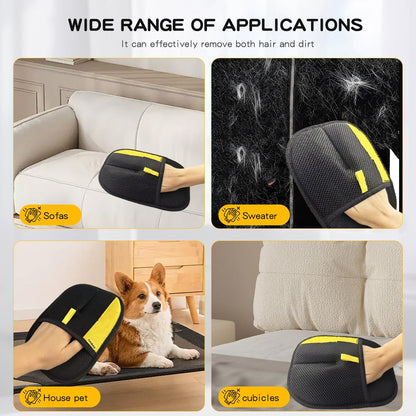 CAIBAO Electrostatic Pet Hair Removal Gloves: Quick Wiping - Reusable & Washable for Sofa Clothing Pet Beds Effortless Cats & Dogs Hair Remover for Busy Pet Owners (1pcs-Black)