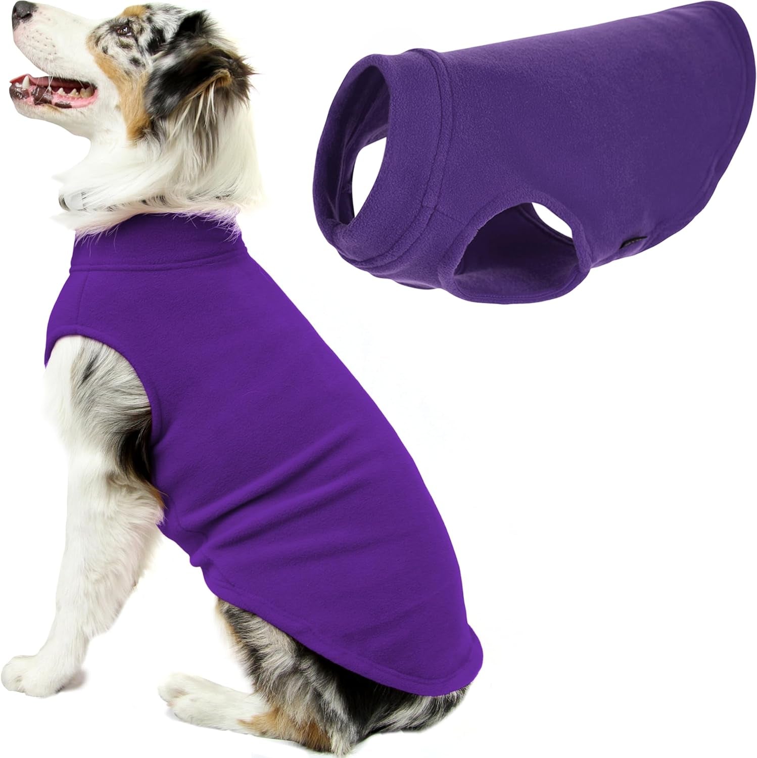 Gooby Stretch Fleece Vest Dog Sweater - Violet, 4X-Large - Warm Pullover Fleece Dog Jacket - Winter Dog Clothes for Small Dogs Boy or Girl - Dog Sweaters for Small Dogs to Dog Sweaters for Large Dogs