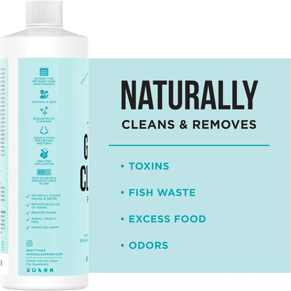 Aquarium Gravel Cleaner - Naturally Maintain a Healthier Tank, Reducing Fish Waste and Toxins (16 fl oz)