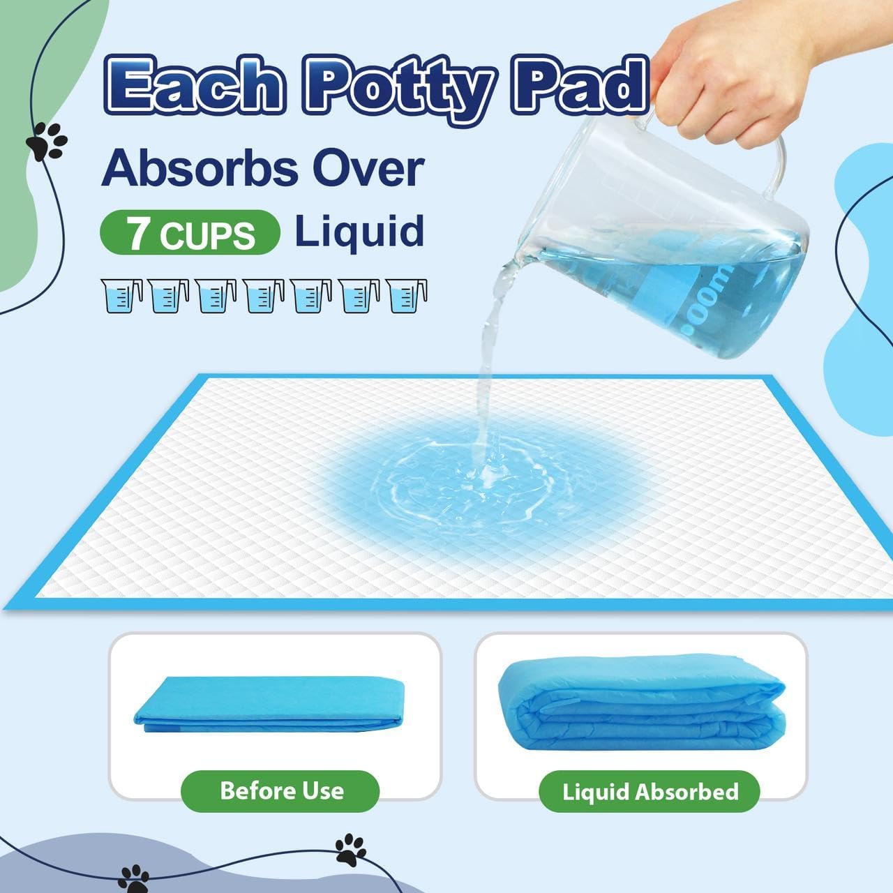Puppy Pads XL 100 Count, Dog Pee Pads Extra Large, 34"x28" Pee Pads for Dogs, X-Large Disposable Dog Training Pads Super Absorbent&Leak-Proof, Quick-Dry Potty Piddle Pads for Doggy, Cats, Pet Supplies