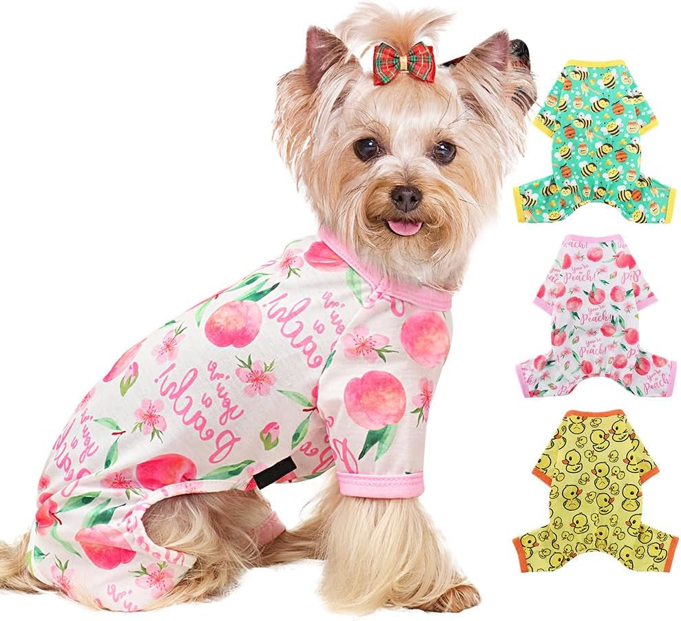 Dog Pajamas Large Sized Dog, Cotton Stretchable Pet Dog Pajamas Jammies Puppy Outfits for Extra Large Dogs Female Male, Spring Summer Doggie Pjs Doggy Pajamas for Extra Large Dogs (Bee Green, XL)