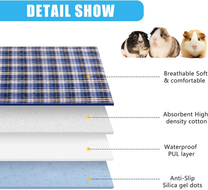 2 PCS Guinea Pig Cage Liner,Guinea Pig Bedding, Pet Supplies Guinea Pig Pee Pads Pet Supplies(24"x47")