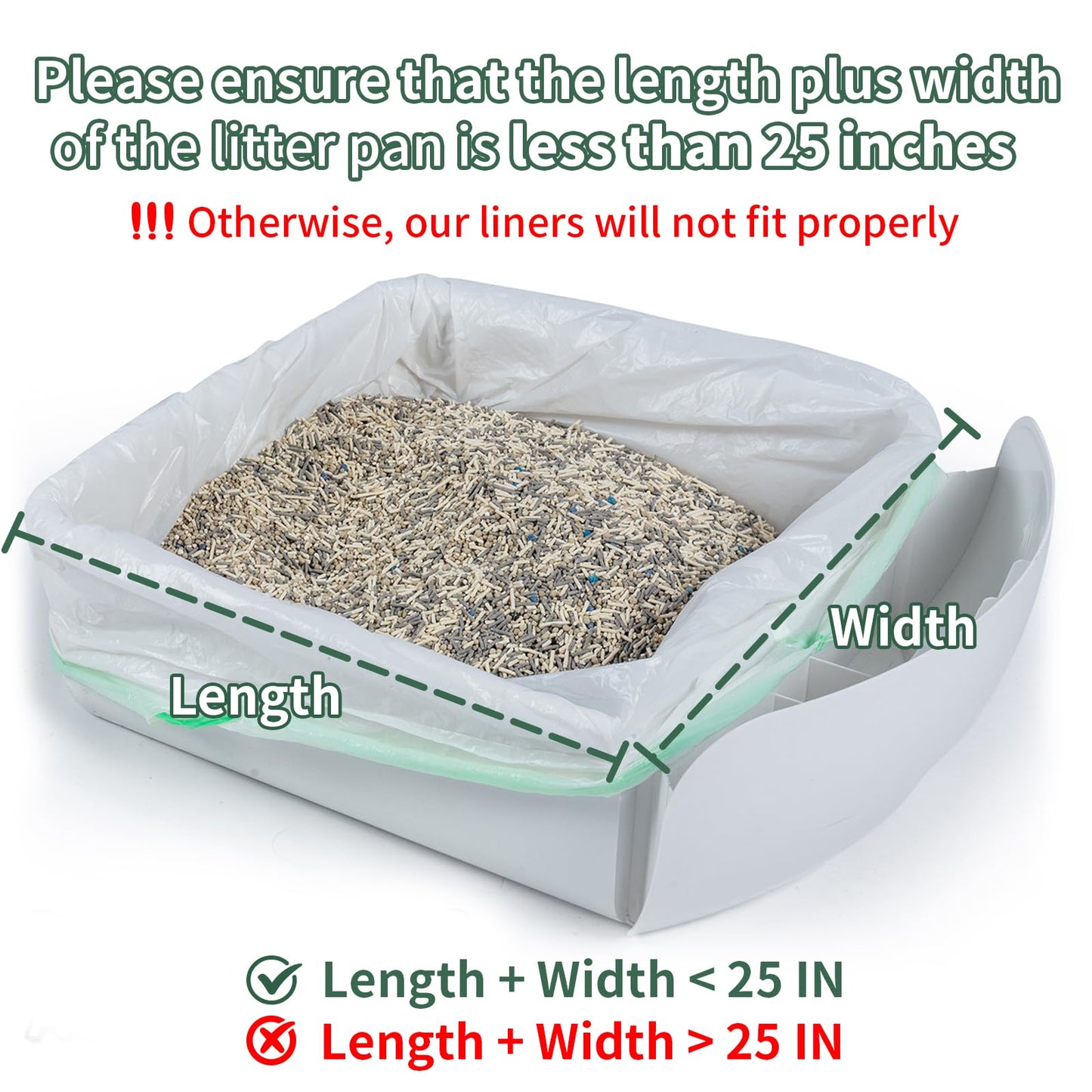 ANWA 40 Count Cat Litter Box Liners for Automatic Cat Litter Box and Litter Box Robot 4/5, Heavy-Duty, Extra Thick
