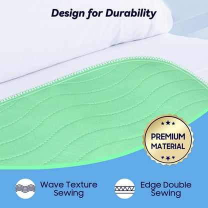 FYGRIP 4 Pack 36” x 36” Extra Heavy Absorbency Washable Underpads, Waterproof Quick Drying Nursing Incontinence Reusable Washable Bed Pee Pads for Dogs, Diaper Changing & Adults, Green