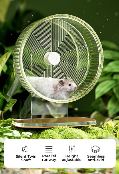 Super-Silent Hamster Exercise Wheel: Silent Spin Toys Hamster Running Wheels with Height Adjustable Stand for Hamsters Gerbils Mice Or Other Small Animals -8.5inch Yellow