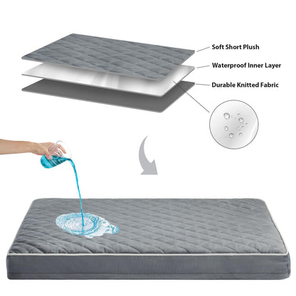 WNPETHOME Orthopedic XL Dog Beds Large Sized Dog, Waterproof Extra Large Dogs Bed with Removable Washable Cover, Multi-Needle Quilting Dogs Crate Bed