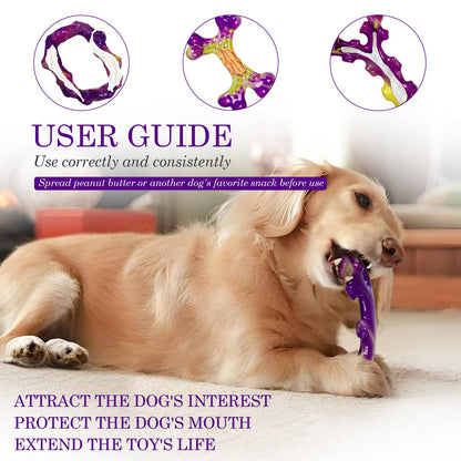 Frienhund Tough Dog Toys for Aggressive Chewers 3 Pack, Indestructible Dog Toy for Large Dogs, Dog Chew Toys to Keep Them Busy, Dog Bones for 15-60lbs Medium/Large Breeds, Interactive Dog Toys